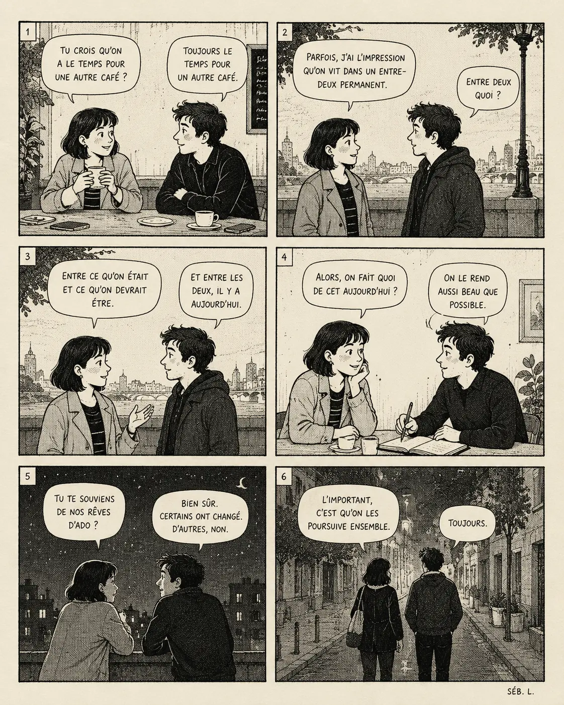 Six-panel comic strip