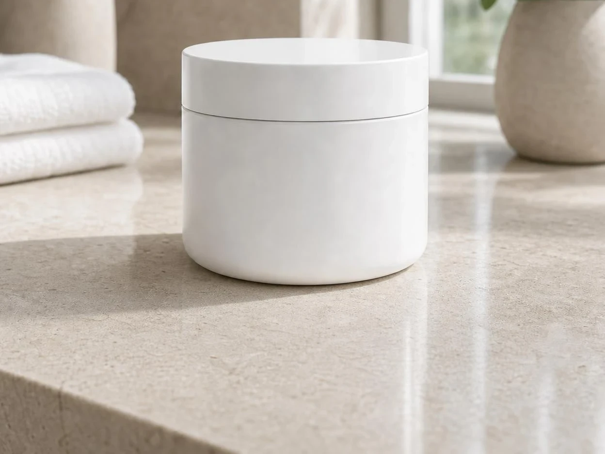 Product photo with a damaged label replaced through AI inpainting